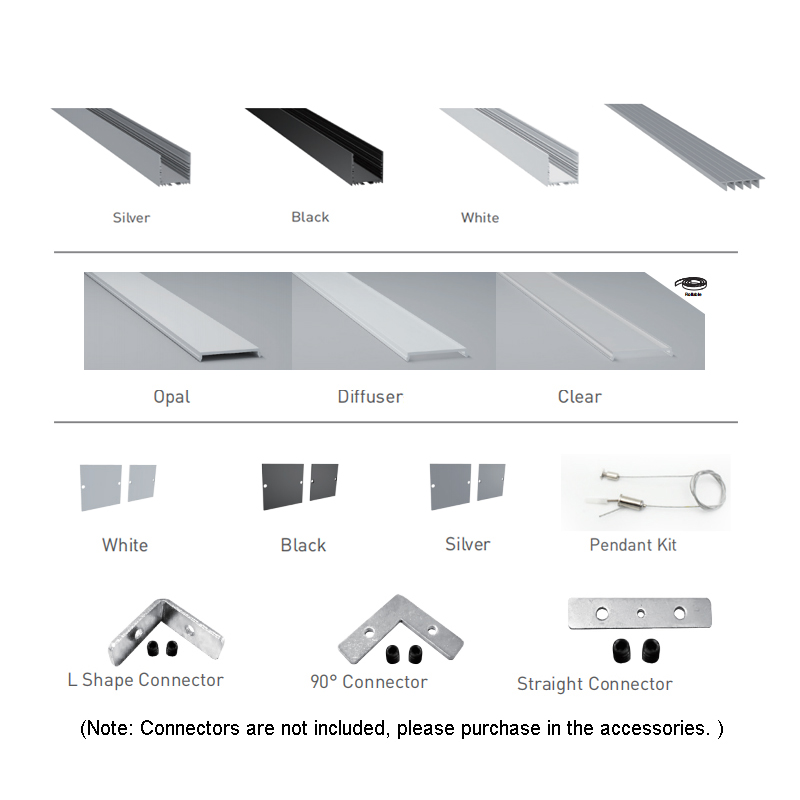 Ceiling LED Light Channel For 3528 Quad Row LED Strips - Inner Width 30mm(1.18inch) Ceiling LED Light Channel For 3528 Quad Row LED Strips - Inner Width 30mm(1.18inch)